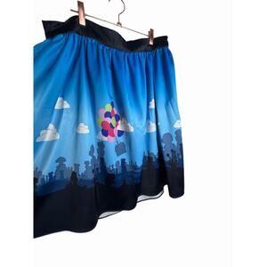 Torrid Disney Pixar Up Balloons Sky Border Print Satin Skirt 16 A-line